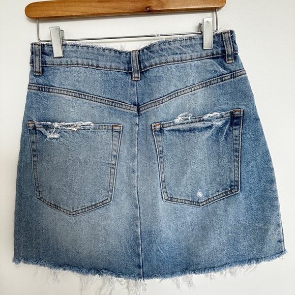 Zara Authentic Denim Frayed Jean Skirt - size 26 - Picture 5 of 5